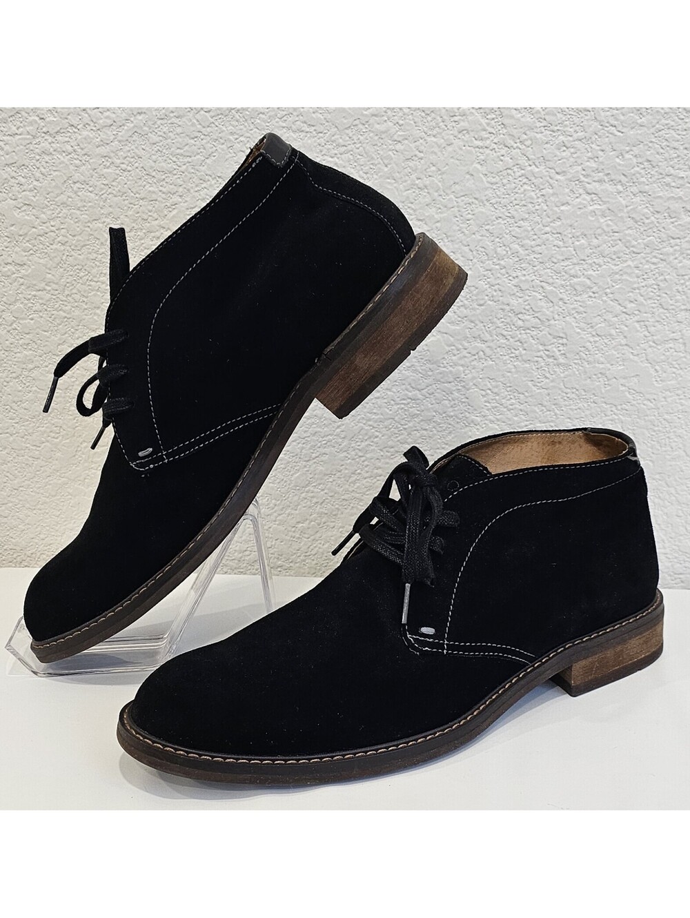 Vionic Men's Bowery Chase Chukka Boot - Mens Lace up US Size 11.5 Black Suede